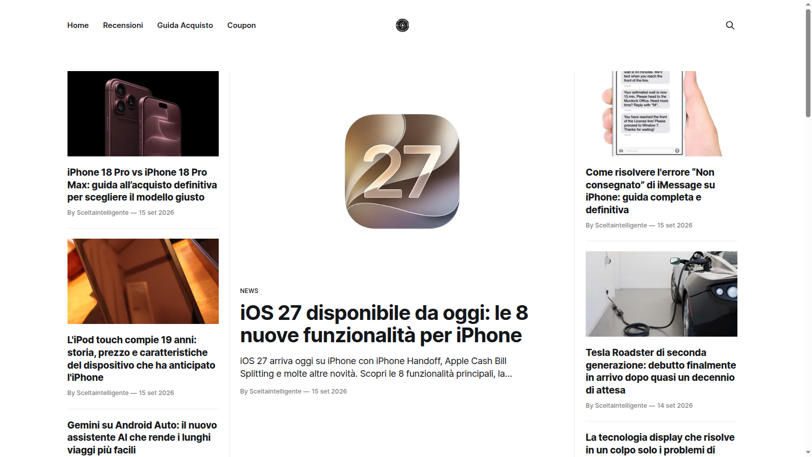 La home page di SceltaIntelligente.it