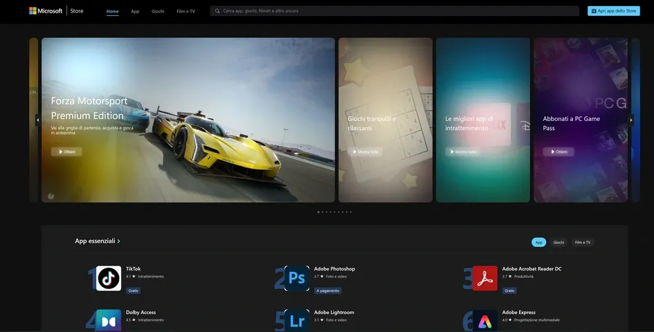 Microsoft lancia la nuova versione web del suo store di Windows