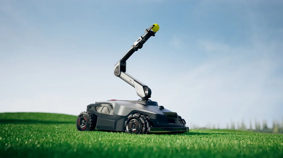 NexLawn Master X: Il Robot Tagliaerba con Braccio Meccanico che Raccoglie la Frutta e Gioca con il Cane