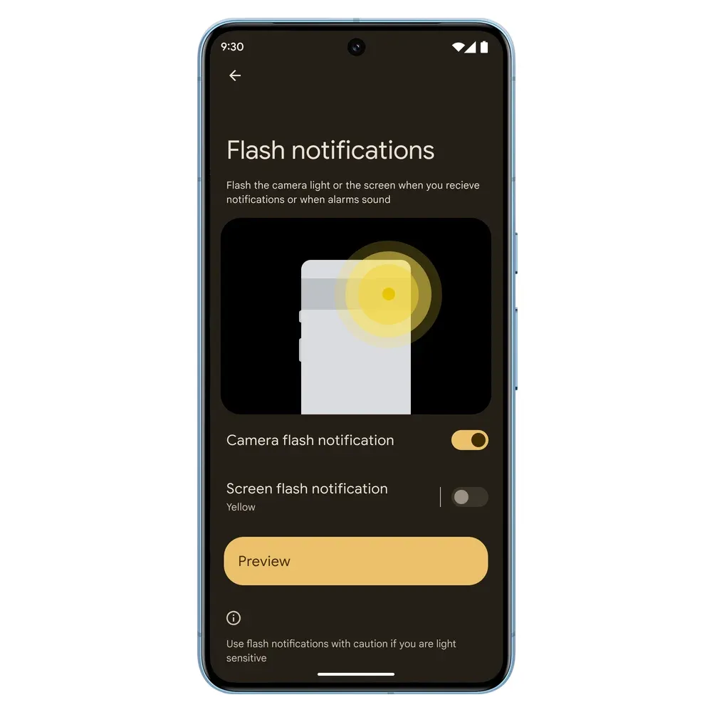 Notifiche flash su Android: scegliere tra schermo e fotocamera