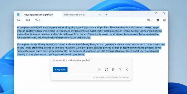 Blocco Note Windows AI