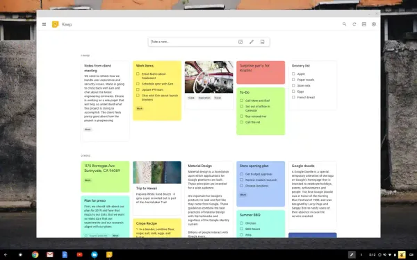 Google Keep Web