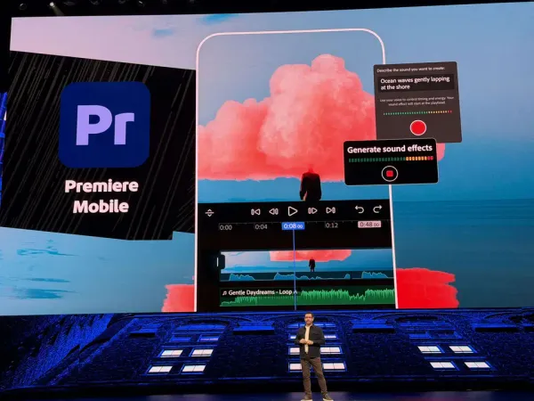 Adobe Premiere su Android durante il montaggio di un video