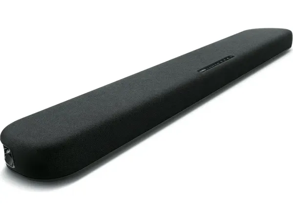 La soundbar Yamaha B200A nera vista di lato