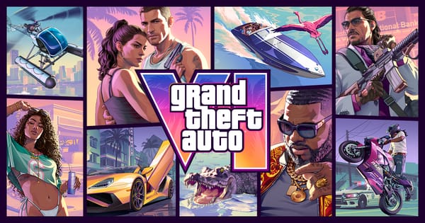 Key art ufficiale di Grand Theft Auto VI con i protagonisti e il logo