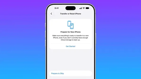 Schermata Impostazioni iPhone con la voce Prepare to Ship nella sezione Trasferisci o inizializza iPhone