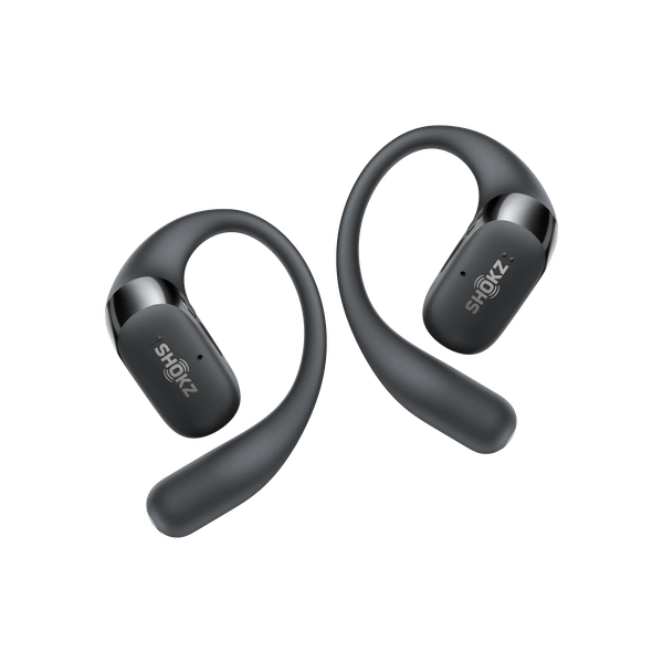 Coppia di cuffie open-ear Shokz OpenFit 2 con archetti flessibili neri
