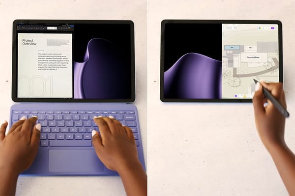 Surface Pro con tastiera e penna in due modalità di lavoro, come esempio di PC 2-in-1
