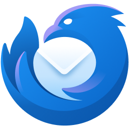 Logo di Thunderbird, con un uccello blu che avvolge una busta bianca