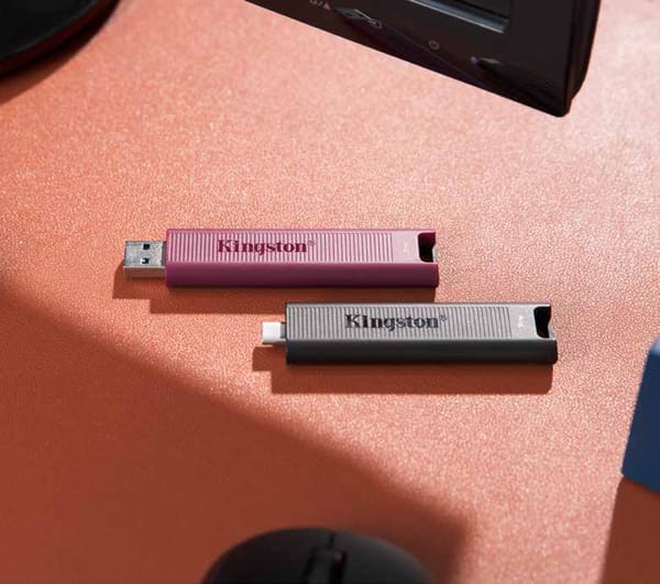 Due chiavette Kingston DataTraveler Max con connettori USB-A e USB-C